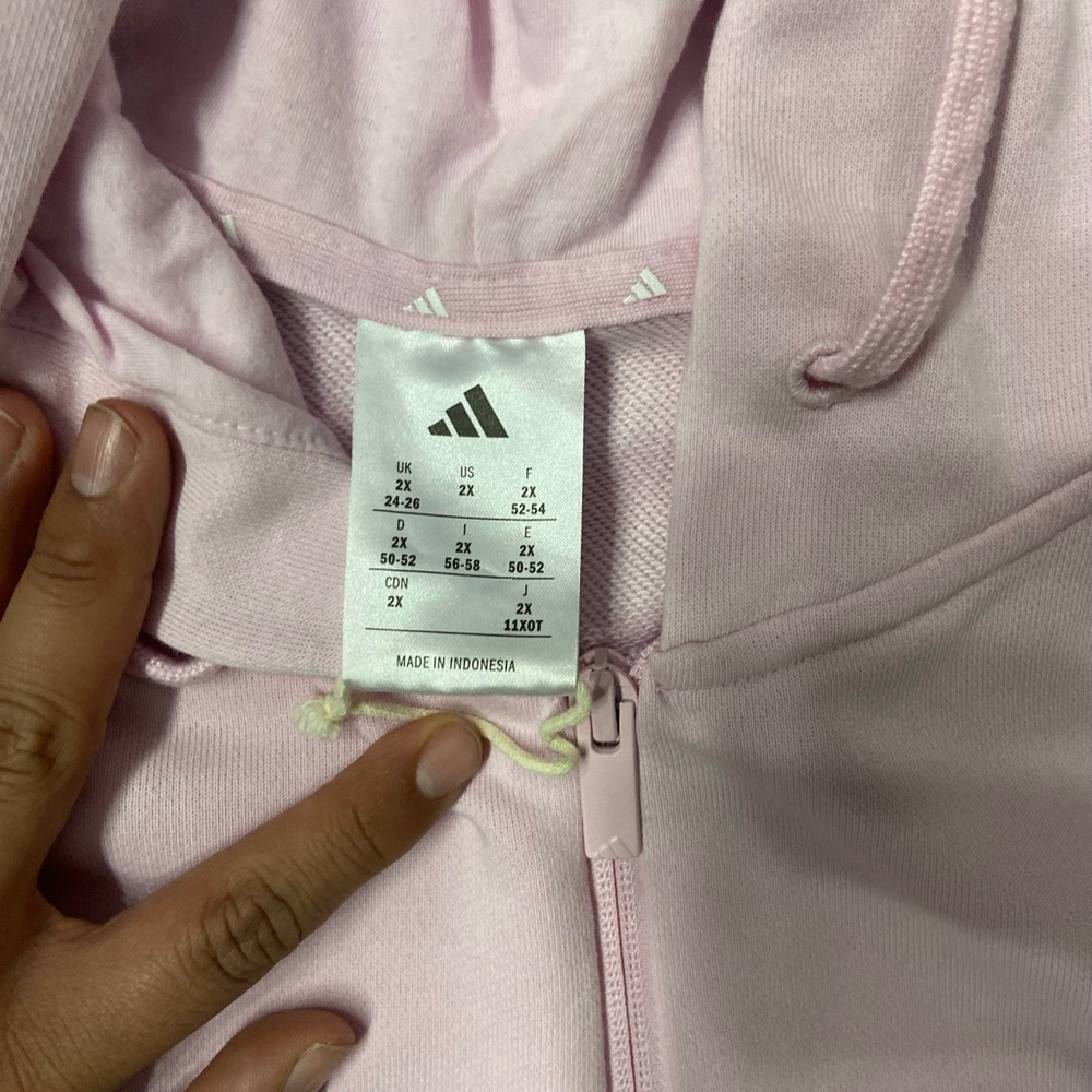Adidas Soft Pink Zip-Up Hoodie - Picture 2 of 6